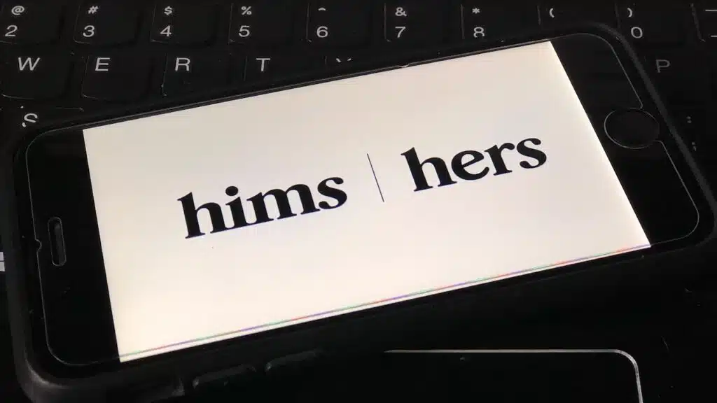 Hims logo on a smartphone.
