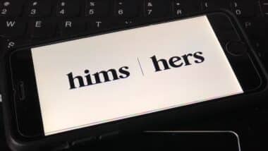 Hims logo on a smartphone.