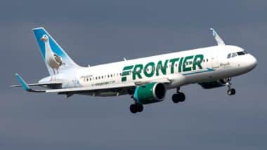 Frontier Airlines Airbus A320neo landing at Ronald Reagan National Airport