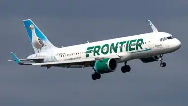 Frontier Airlines Airbus A320neo landing at Ronald Reagan National Airport