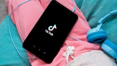 tablet on kids lap with TikTok icon