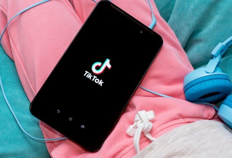 tablet on kids lap with TikTok icon