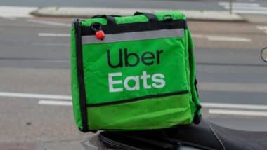 Uber Eats Delivery Bag On Moped