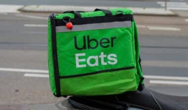 Uber Eats Delivery Bag On Moped