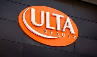 ULTA Beauty logo sign on the facade of a company store