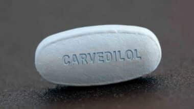 Carvedilol A beta-blocker used to treat high blood pressure and heart failure. capsules