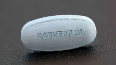 Carvedilol A beta-blocker used to treat high blood pressure and heart failure. capsules