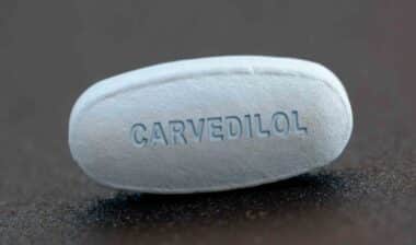 Carvedilol A beta-blocker used to treat high blood pressure and heart failure. capsules