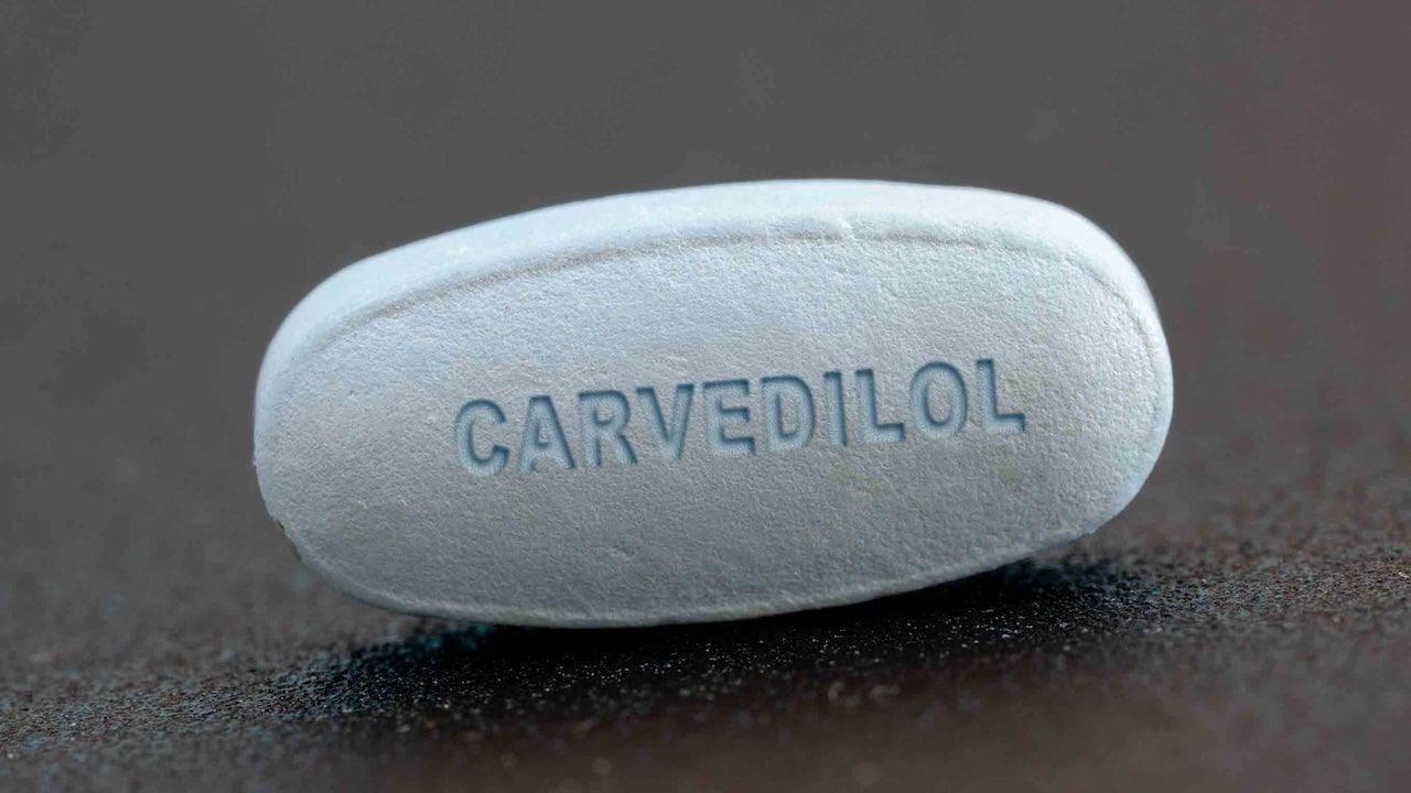 Carvedilol A beta-blocker used to treat high blood pressure and heart failure. capsules