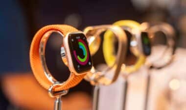 The Apple's new Apple Watch Series 11 models are displayed at the Apple The Grove in Los Angeles, Sept. 19, 2025