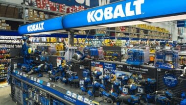 Professional Kobalt Brand Power Tools And Hardware Equipment Displayed In Home Improvement Store Department Section