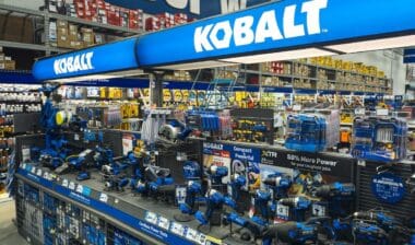 Professional Kobalt Brand Power Tools And Hardware Equipment Displayed In Home Improvement Store Department Section