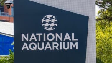 the National Aquarium along the riverfront in Baltimore Maryland USA