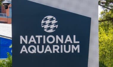 the National Aquarium along the riverfront in Baltimore Maryland USA