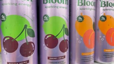 Grocery store Bloom can energy drinks variety
