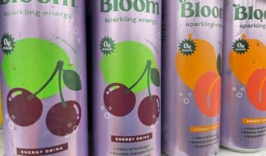 Grocery store Bloom can energy drinks variety