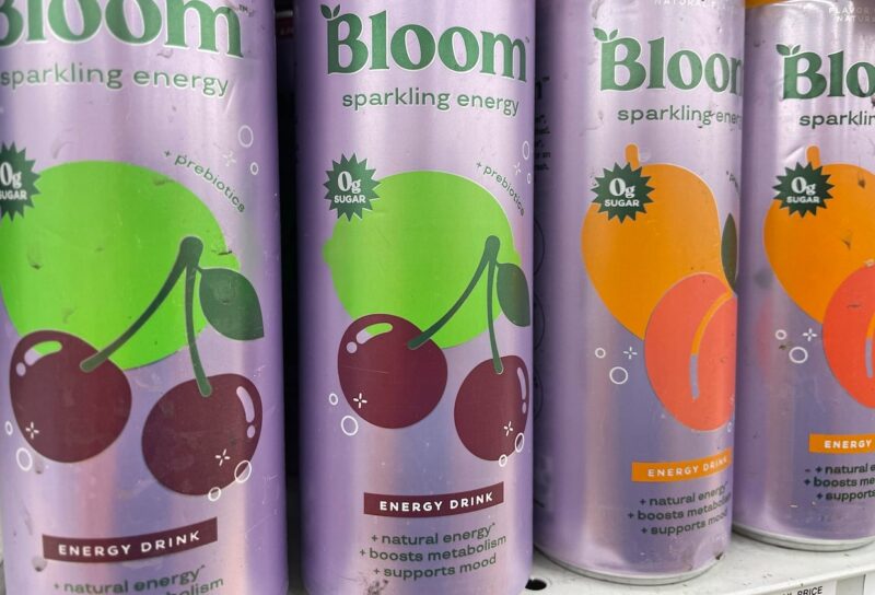 Grocery store Bloom can energy drinks variety