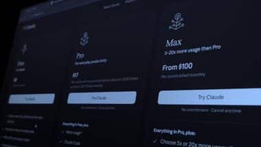 Close up image of Anthropic Official Webpage displaying the pricing plans for Claude Subscription, Claude Free, Claude Pro and Claude Max Plans, Subscription Service