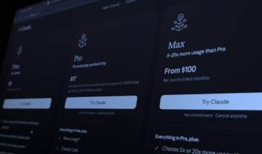 Close up image of Anthropic Official Webpage displaying the pricing plans for Claude Subscription, Claude Free, Claude Pro and Claude Max Plans, Subscription Service