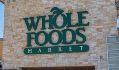 Exterior facade of Whole Foods Market store.