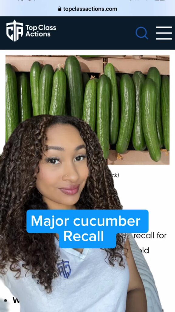 🥒⚠️ Link in bio to see if this recall affects you! #Cucumbers #Consumer #ClassAction #TopClassActions #FoodSafety #FoodRecall #RecallAlert #ConsumerSafety
