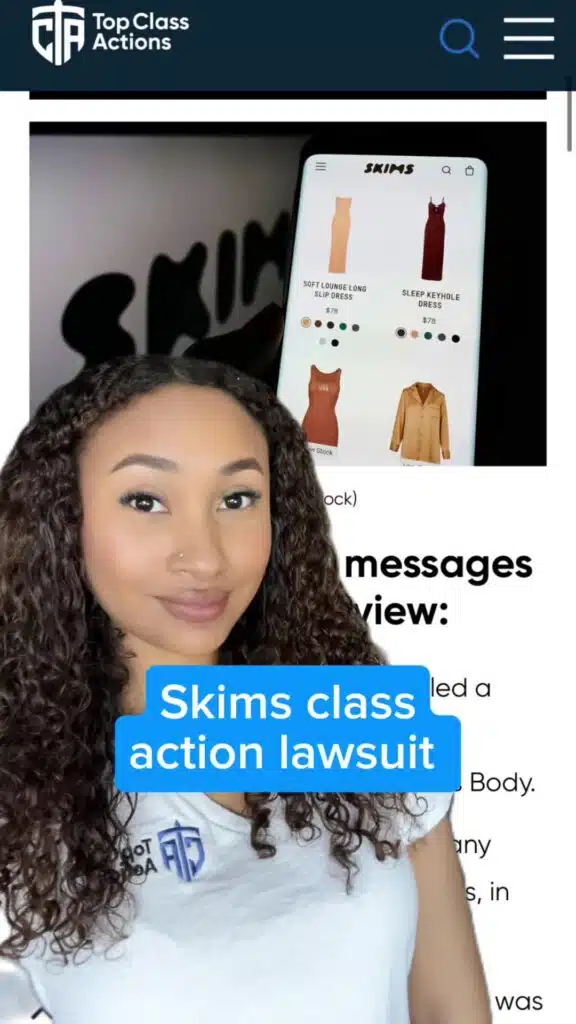 📲😨 You're going to want to follow us for updates on this class action! #Skims #ClassAction #ClassActionLawsuit #TopClassActions #fashion #style