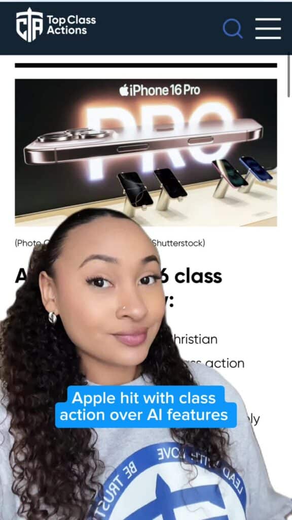 🤖📲 Do you think consumers have a good argument? #Apple #IPhone16 #Consumer #ArtificialIntelligence #ClassAction
