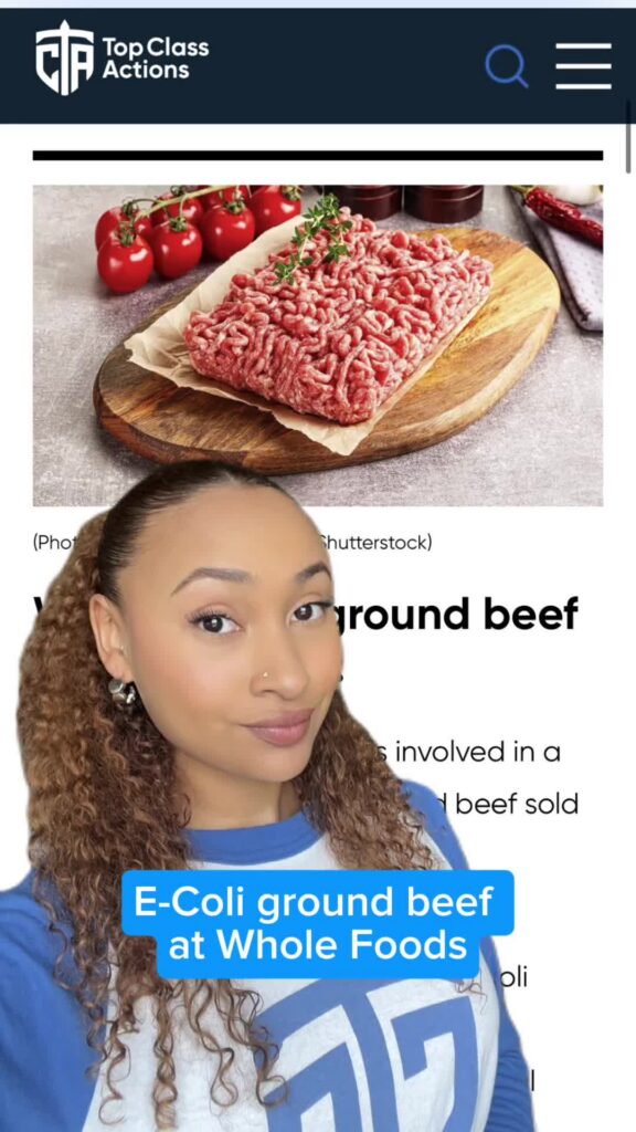 🥩⚠️ Share this with someone you know that shops at Whole Foods! #GroundBeef #WholeFoods #Consumer #ClassAction #FoodSafety