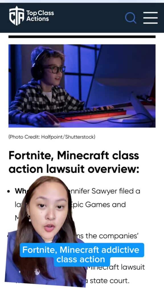 🎮🔍 These Fortnite, Minecraft claims are in court! Save this video for updates to come. #Fortnite #Minecraft #VideoGameAddiction #Gamers #Consumer