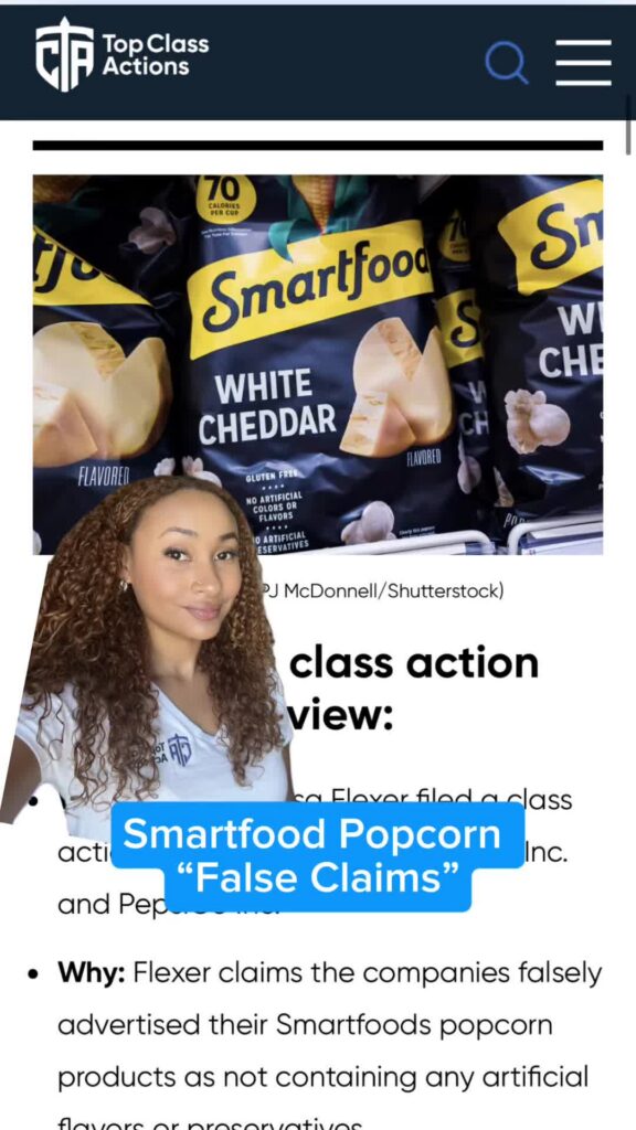 🍿🔍 Are you still buying these snacks? #SmartfoodPopcorn #Consumer #ClassAction #PepsiCo