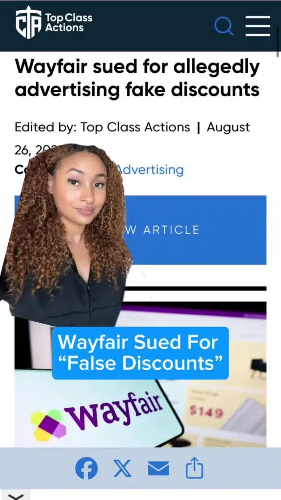 ๐ฒ๐ Have you experienced this while shopping on Wayfair? #Wayfair #Consumer #ClassAction #FalseDiscounts