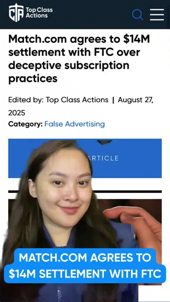 Match.com is paying out $14M to settle claims they tricked users with deceptive subscription practices! 💔💰 #MatchCom #FTC #Lawsuit #DatingApp