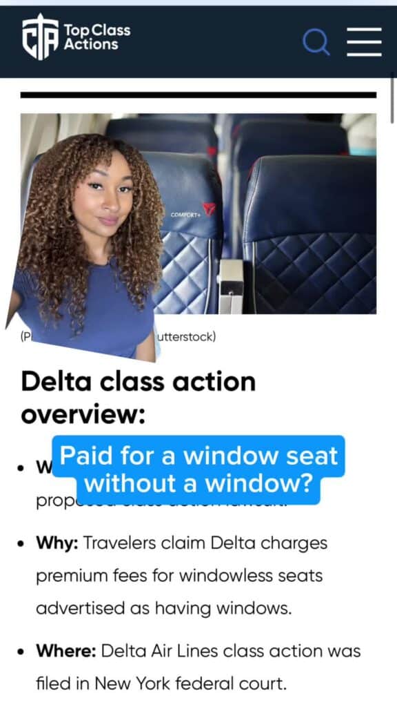 🤔✈️ Has this happened to you on a Delta flight? #Delta #WindowSeat #ClassAction #Consumer #Airlines