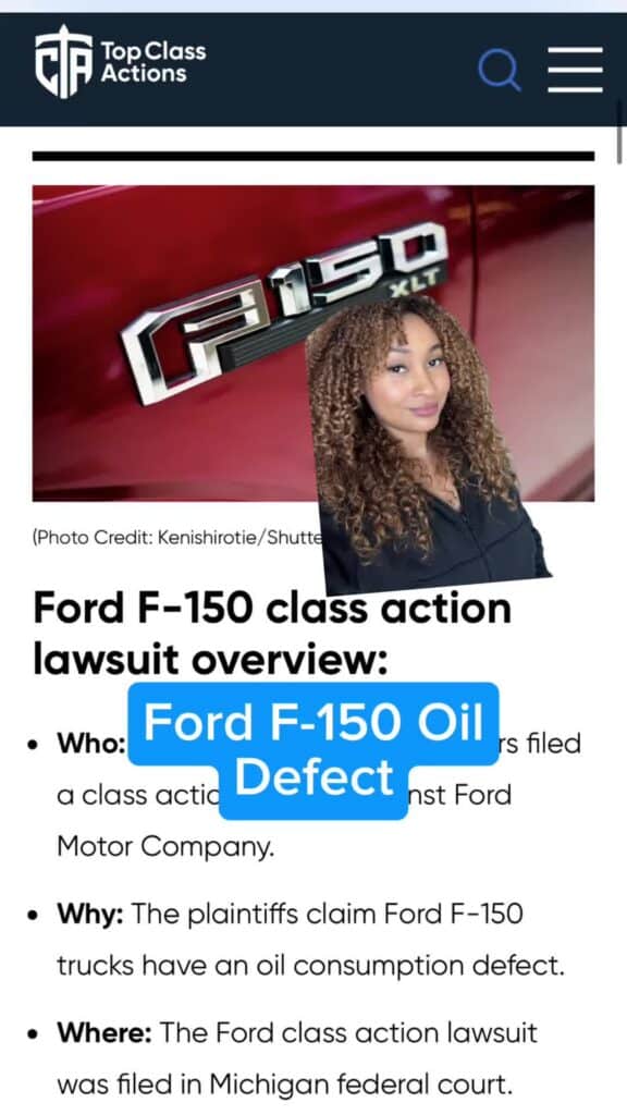 🛻⚠️ Share this video with someone you know that drives a Ford F-150! #FordTruck #FordF150 #ClassAction #AutoNews