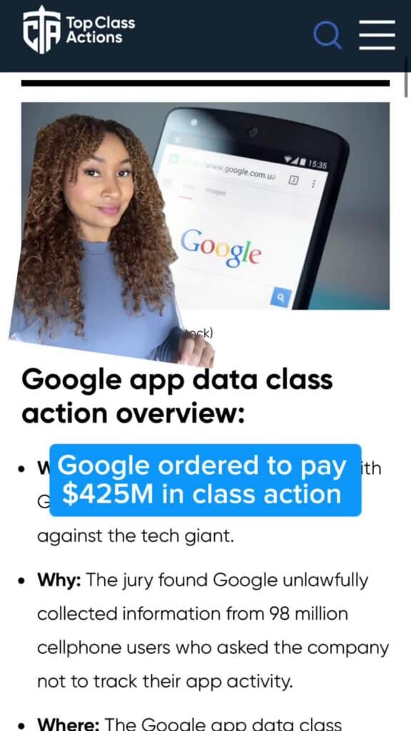 🔎📲 What do you all think about the $425M verdict? Access the article through the 🔗 in our bio! #Google