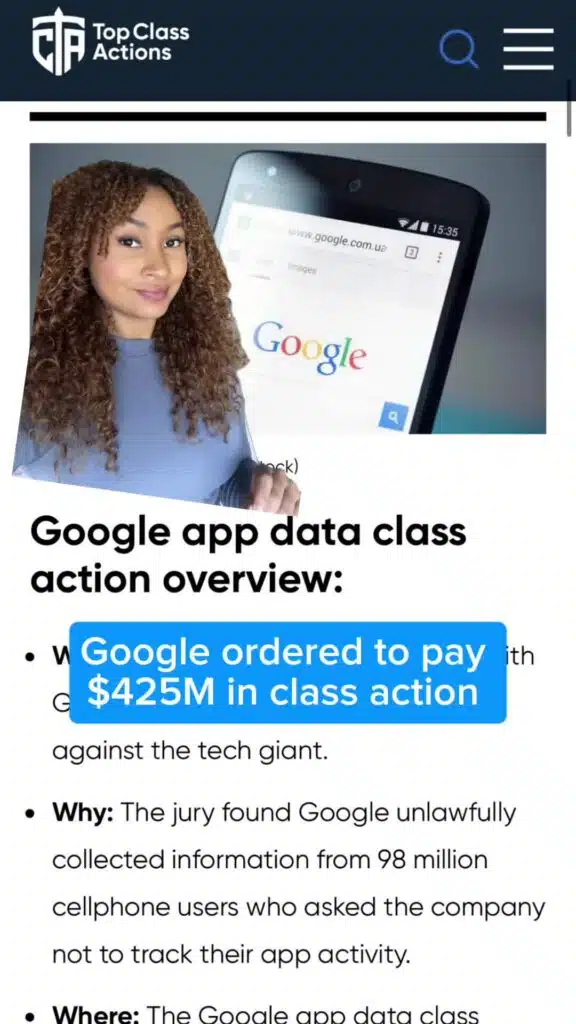 🔎📲 What do you all think about the $425M verdict? Access the article through the 🔗 in our bio! #Google