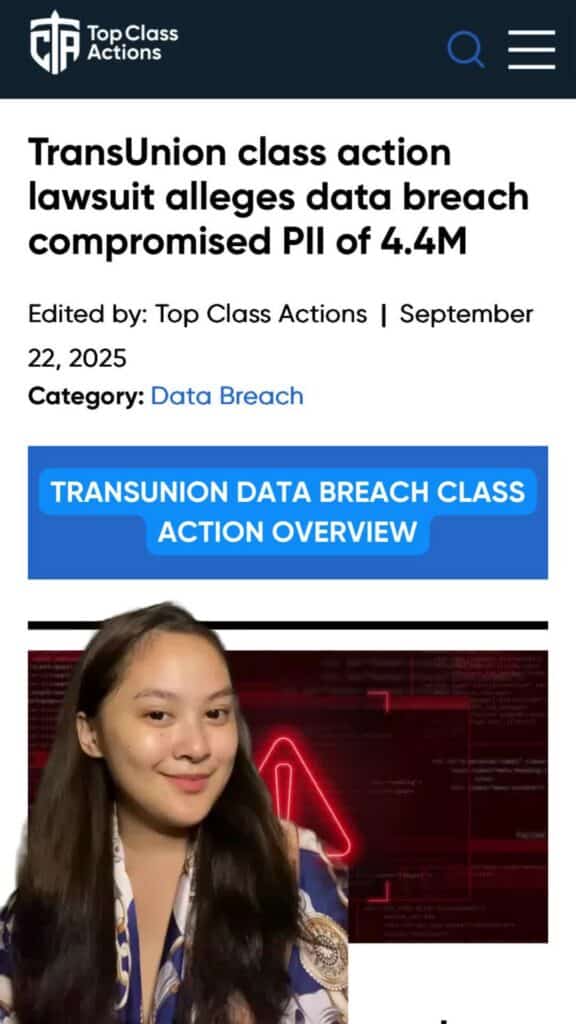 A new class action lawsuit alleges the TransUnion data breach compromised the personal information of 4.4 million people. 🚨 #TransUnion