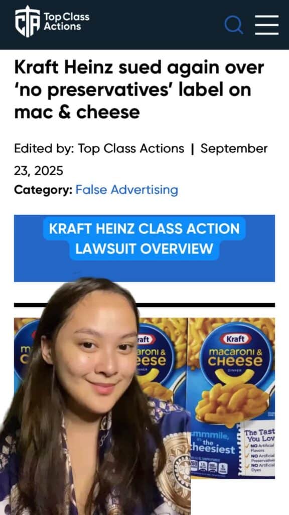 Kraft Heinz is being sued again for allegedly using citric acid as a preservative in its "no preservatives" Mac &