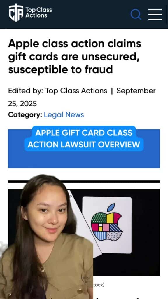 Gift card scam victim? 🍎 Apple is facing a class action lawsuit alleging its gift cards are unsecured and susceptible