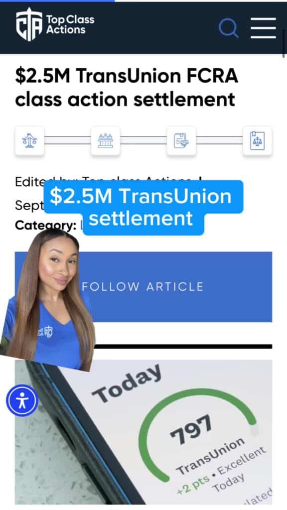 💰📲 DM us 'Facebook Group' to join an active community for class action updates! #TransUnion #DebtCollection #ClassActionSettlement #FreeMoney