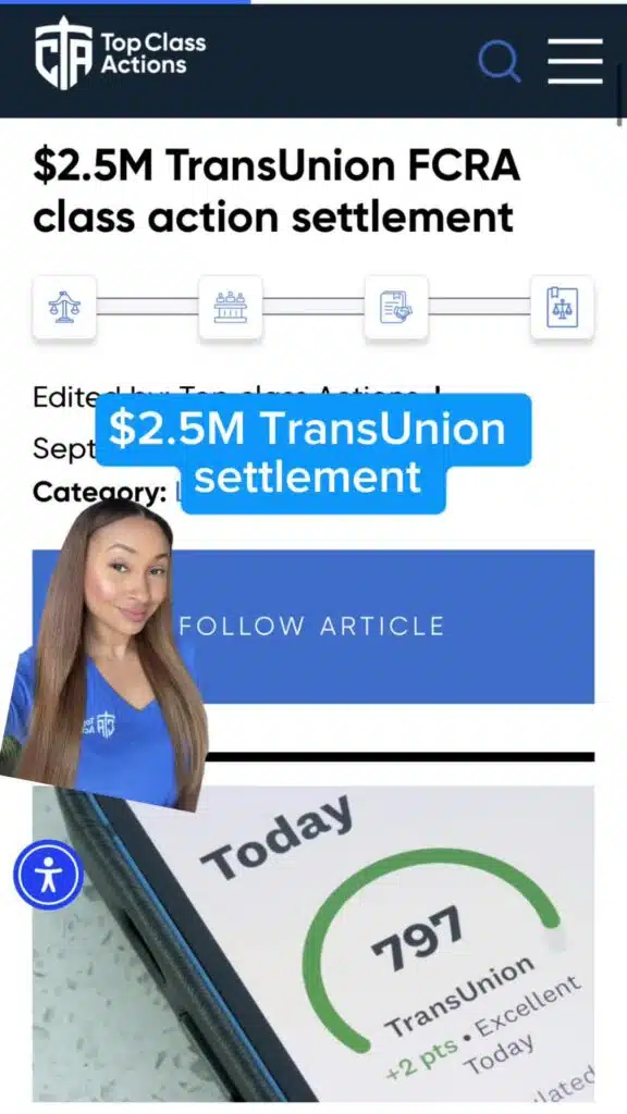 💰📲 DM us 'Facebook Group' to join an active community for class action updates! #TransUnion #DebtCollection #ClassActionSettlement #FreeMoney
