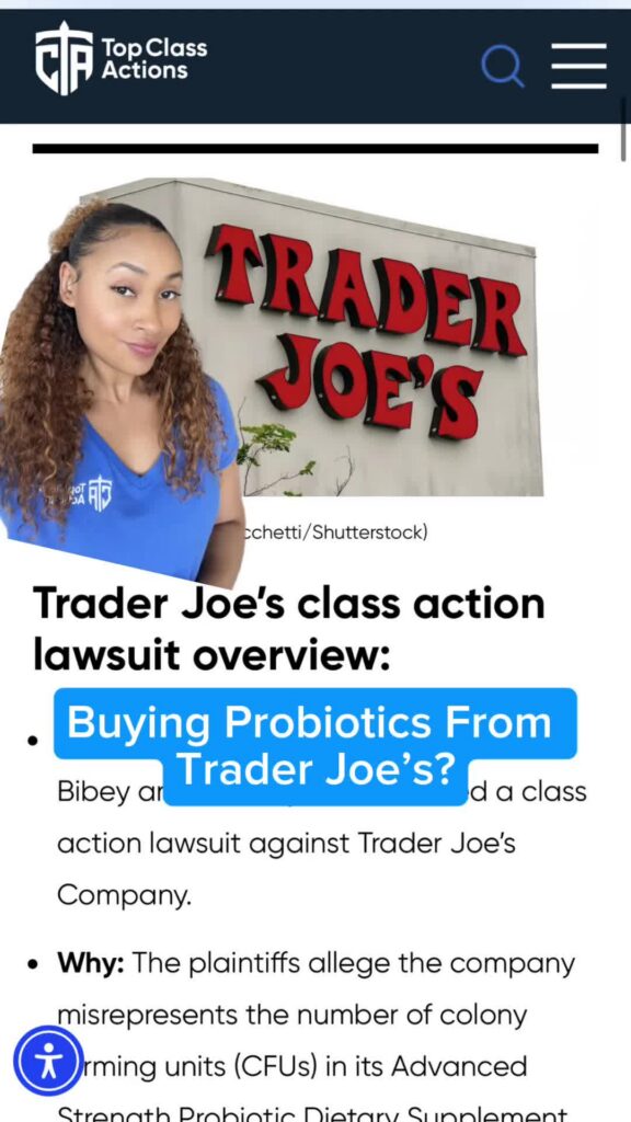 💊🔍 Share this video with someone you know that shops at Trader Joe's! #TraderJoes #Consumer #Probiotics #ClassAction #HealthClaims