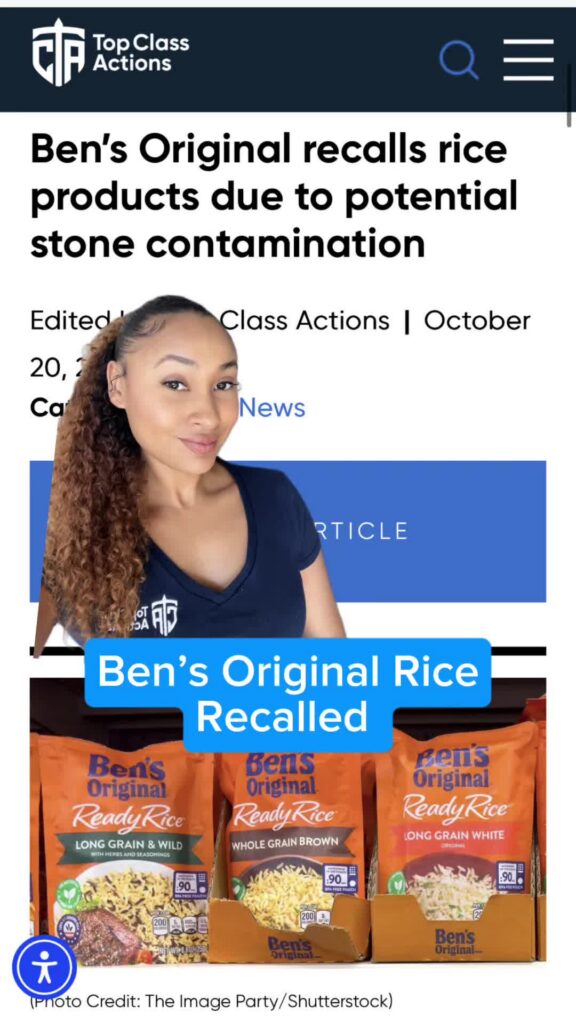 🍚⚠️ Do you buy Ben's Original Rice? Some consumers report finding stones in their rice. Visit the link in our