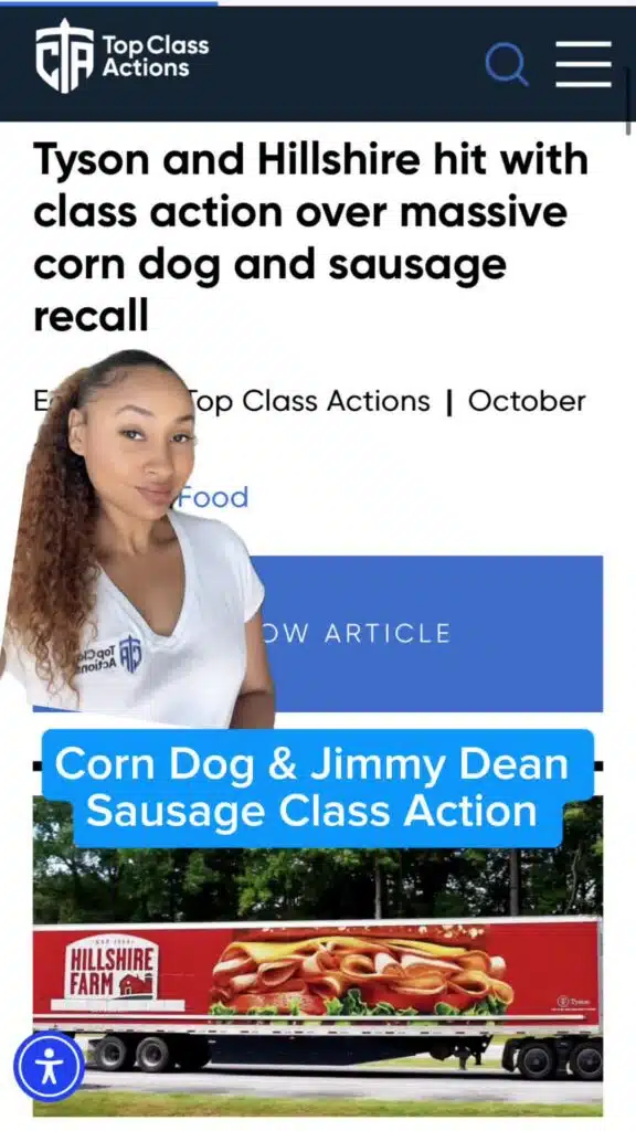 🗣️⚠️ Share this video with someone who needs to join this class action! #ClassAction #CornDog #Consumer #JimmyDeanSausage #FoodSafety