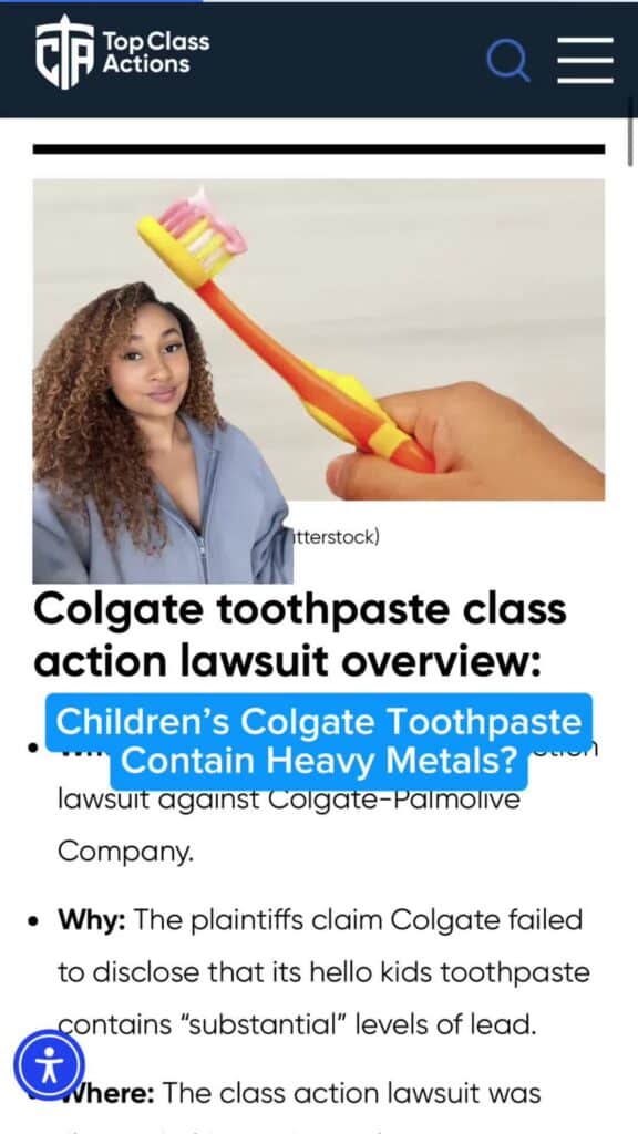 ⚠️🪥 Share this video with a parent that needs to hear this! #Colgate #TomsOfMaine #ChildrenSafety #Consumer #ClassAction
