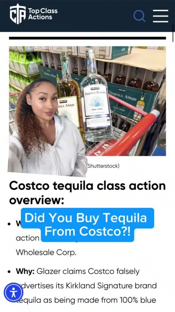 🥃⚠️ Share this with someone who always drinks Kirkland tequila! #KirklandTequila #Costco #Consumer #ClassAction #FalseAdvertising