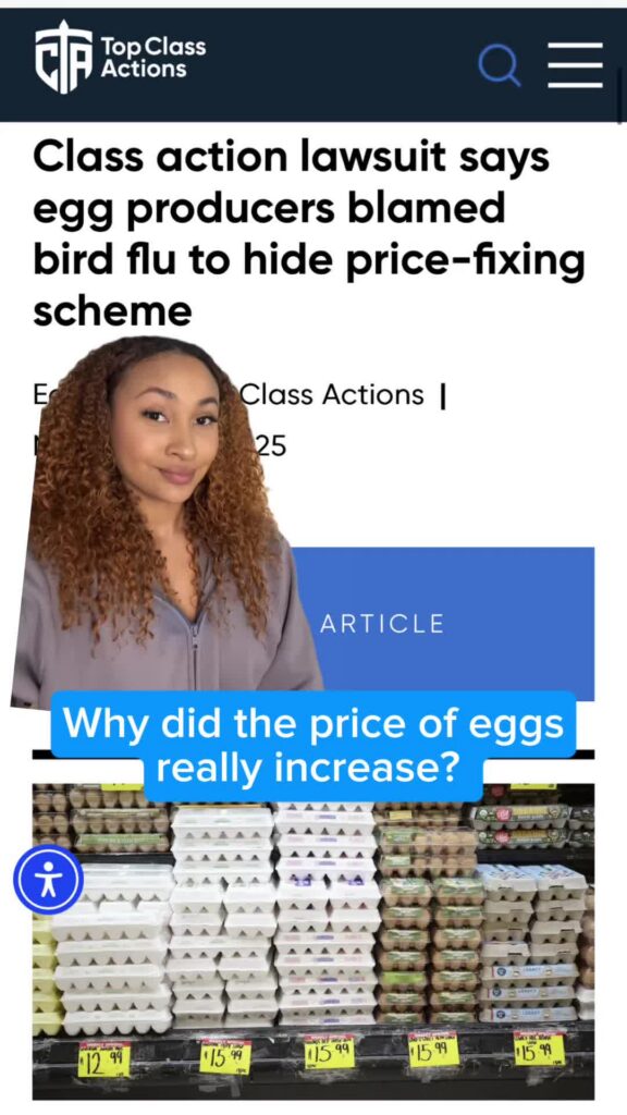 Do you think egg prices went up because of bird flu… or something else? 🥚🤔 #ClassAction #Consumer #Eggs #GroceryPrices #BirdFlu