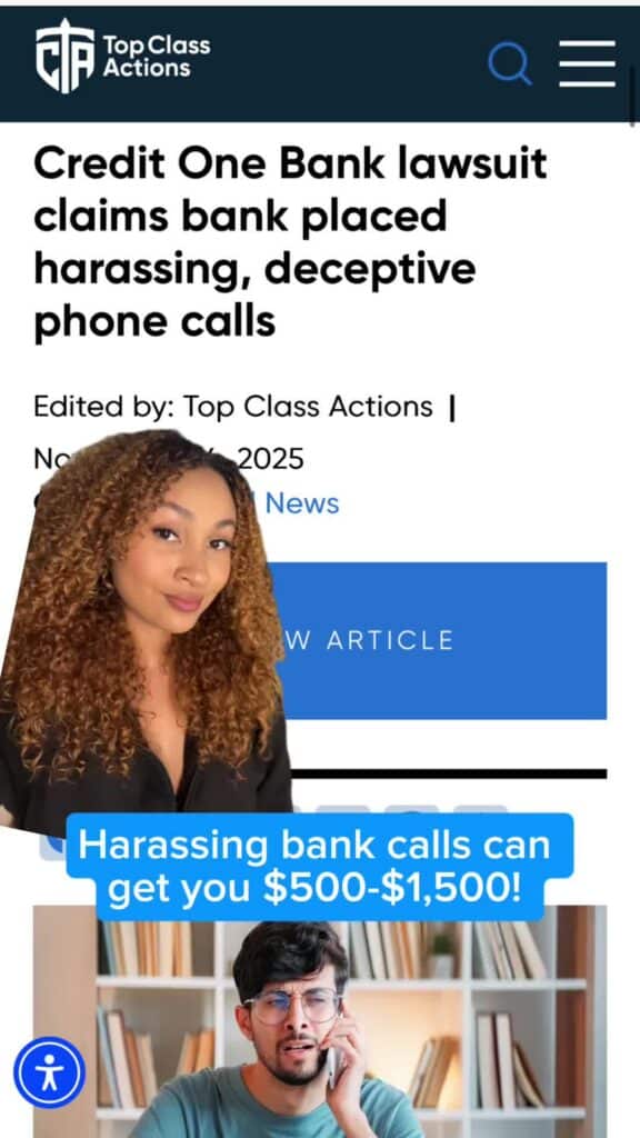 📵💰 You could be owed $500-$1,500 per violating call! Visit the link in our bio to learn more. #CapitalOne #BankDebt