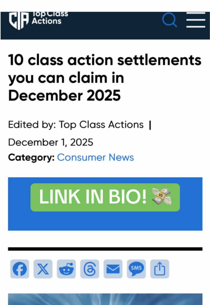 💰FREE cash is available to claim through open class action settlements! Visit the 🔗 in our bio to check your