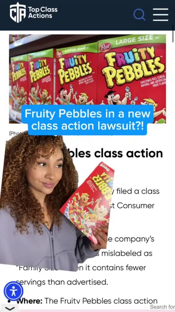 🥣🔍 Give us a follow for updates on this class action! Do you think it will settle?! #FruityPebbles #Cereal #ClassAction